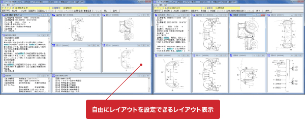 自由にレイアウトを設定できるレイアウト表示