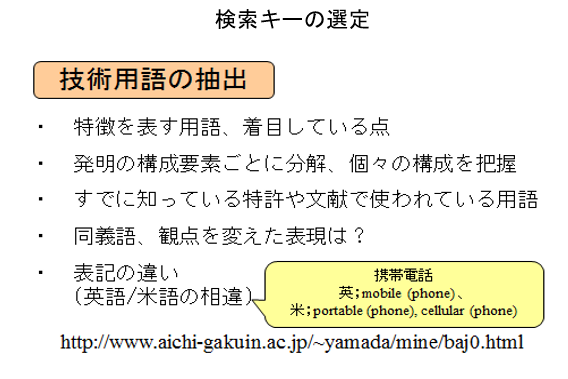 検索キーの選定