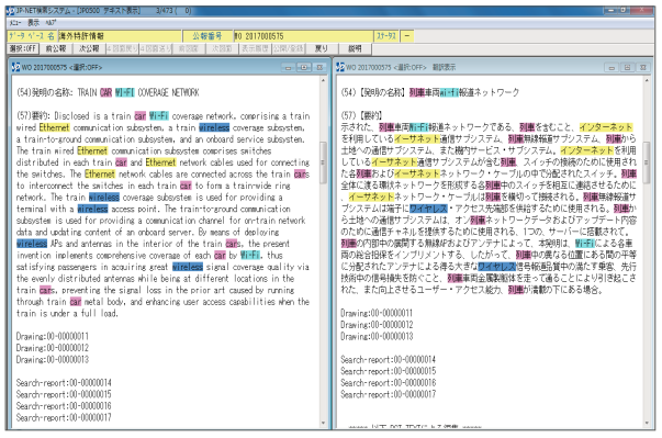 海外特許　日英併記表示