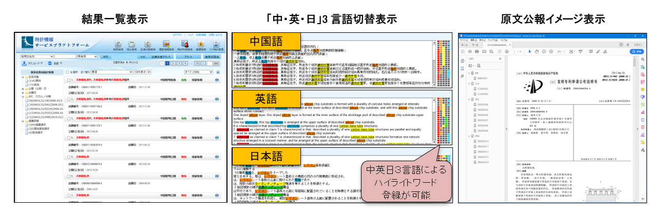 CNIPR日本語版表示機能