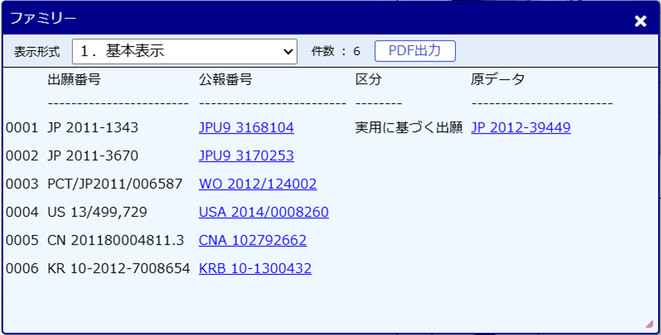 ファミリー情報