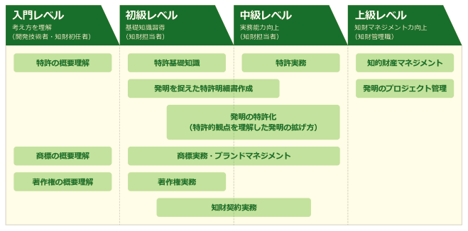 知的財産一般コースの流れ